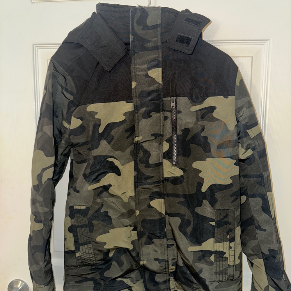 Hollister Green and Black Military Field Jacket